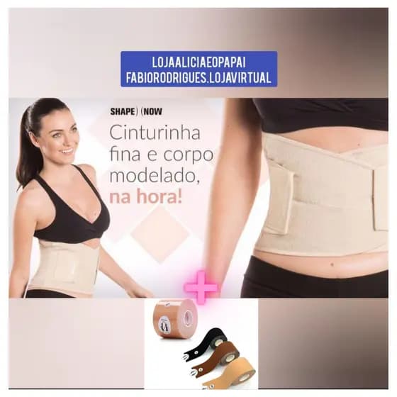 Cinta Modeladora Dupla compressão com straps - Pós Parto/Operatório - Lombar Abdominal Redutora + Fita Sustentação para os Seios (Kit ou separado)