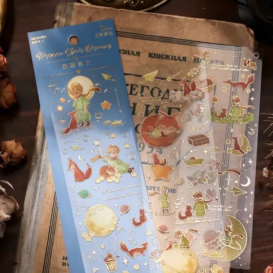 3 Folhas Bronzeando O Pequeno Príncipe Série Adesivos Para Diário Do Estudante Deco DIY Stickers