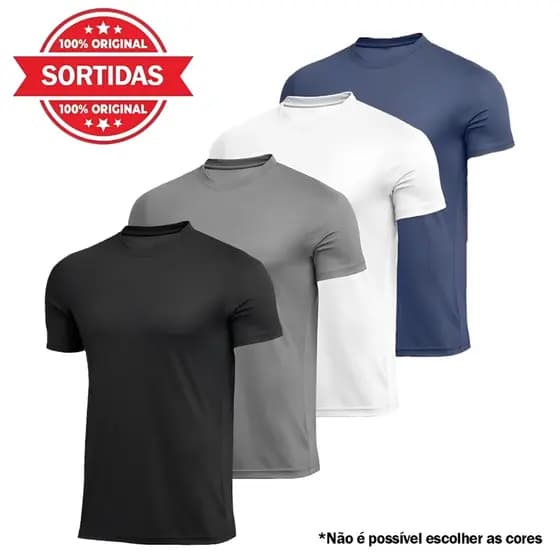 Kit com 4 Camisetas Proteção Solar Uv50+ Praia Sol Manga Curta