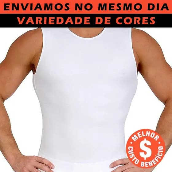 Cinta Modeladora Masculina Compressão Reduz Medida Regata