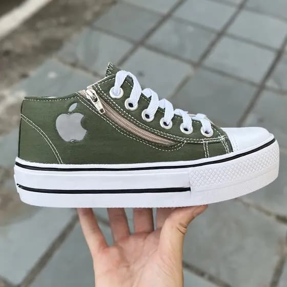 Tenis Feminino Plataforma Via Apple Militar