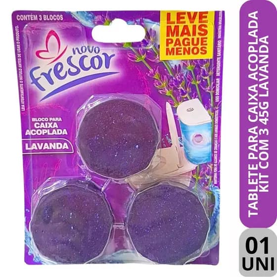 Kit 3 Tablete Para Caixa Acoplada 45G Lavanda 1 Unidade Vaso Sanitário