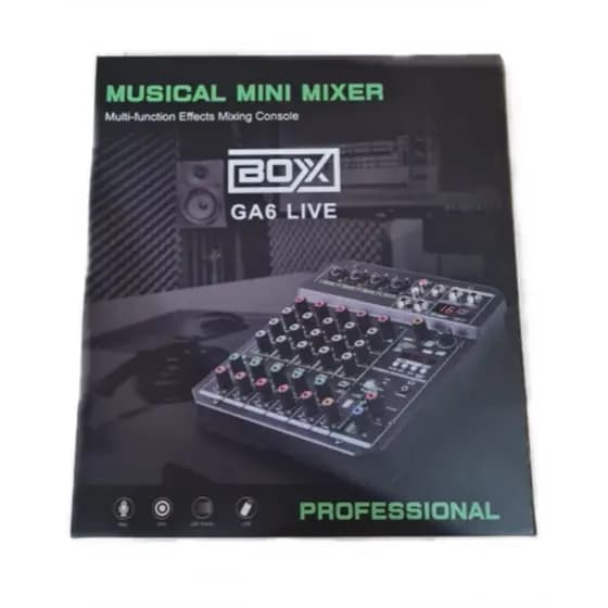 Mesa Mixer Boxx Ga6 Live Interface Usb Bt Fx MP3 Rec P3 Aux