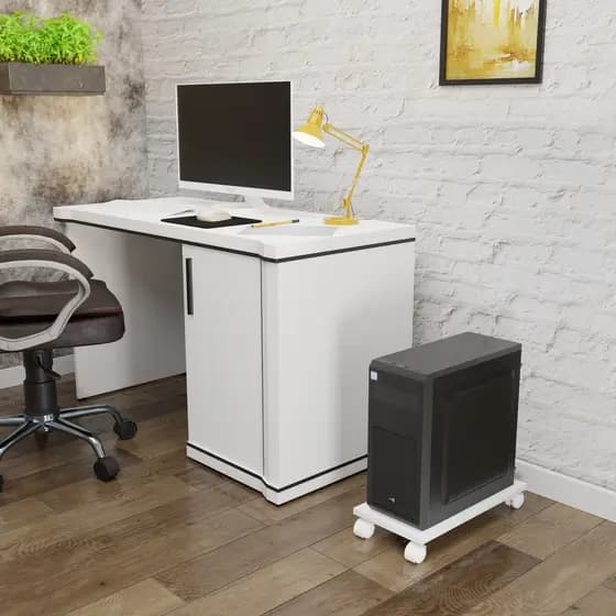 Suporte Cpu Prancha Base Prateleira Com Rodinhas 40x20 Escritório