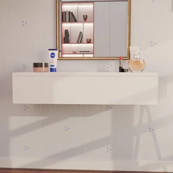 Penteadeira 70cm Branca Console Camarim Com Corrediças Telescópicas