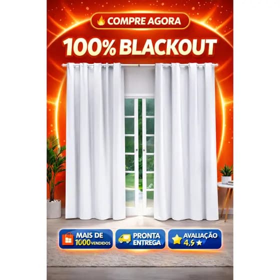 Cortina Blackout PVC LISA 100% Veda a Luz 2,80x2,50 ilhos Anti Luz Pronta Entrega Varias Cores