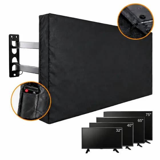 Capa para TV Impermeável Couro Sintético 32 a 75 Polegadas Proteção Total Uso Interno e Externo