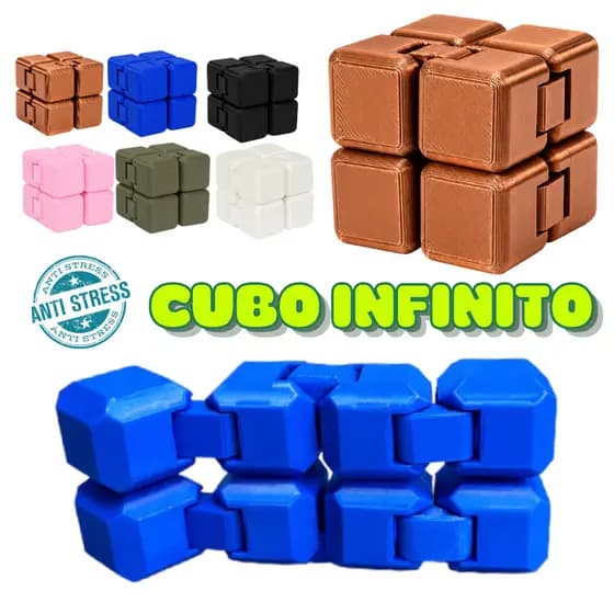 Cubo Sensorial Fidget Infinito Anti Ansiedade e Estresse Brinquedo Relaxante Colorido 3D Premium Top