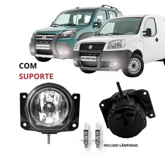 Farol De Milha Fiat Doblo 2010 A 2020 Com Suporte e Lâmpada H1