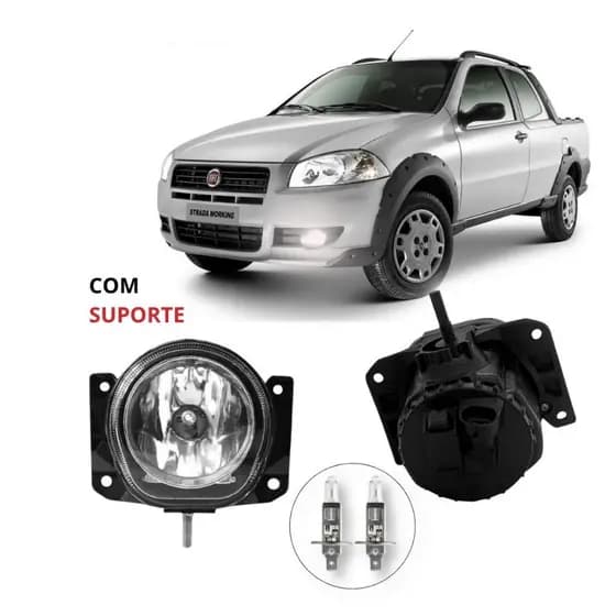Farol Milha Strada 2001 a 2016 Com Suporte + Lâmpada H1 12v