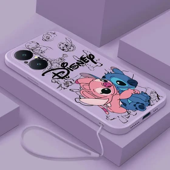 realme C67 C53 C51 C55 C30s C30 Stitch Fosco Silicone Capa Protetora Casal Série Design