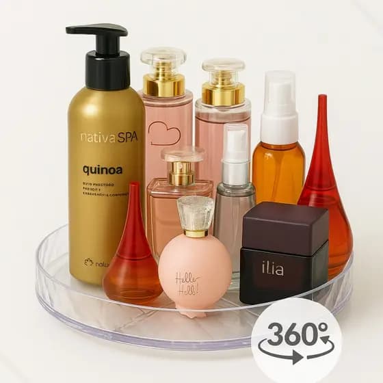 Porta Cosméticos Modelo Diamante 3D giratório 360°