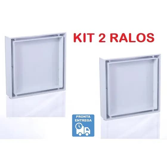 Kit 2 Ralos 13x13 Cm Invisível Oculto Branco Resistente !!