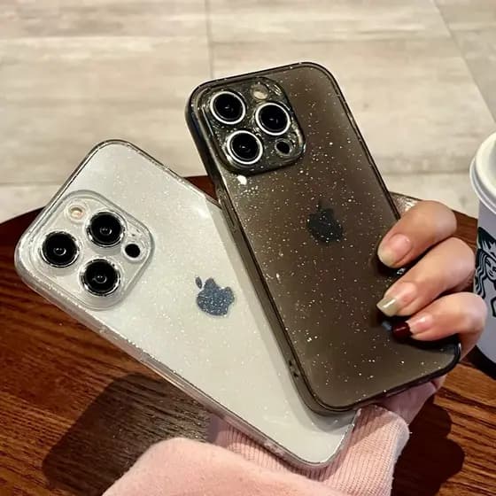 Capa Brilho iPhone 11 12 13 14 Plus 15 16 Pro Max Glitter Silicone Colorida