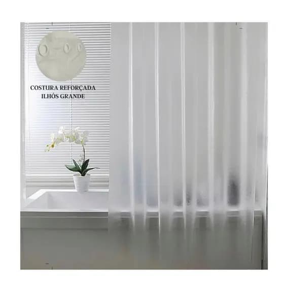 Cortina Box Banheiro Antimofo Fosca Flexível 1.40m × 2,00m