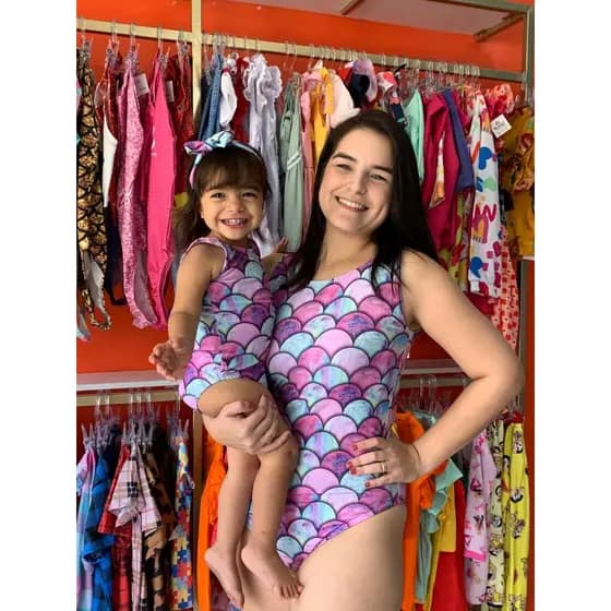 Kit Body Mãe e Filha Suplex, Mãe e Filha sereia combinação incrível.