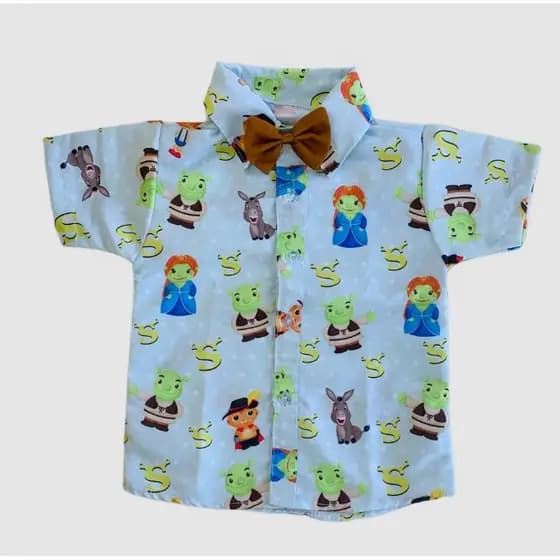 Camisa Shrek Temática blusa INFANTIL roupa de menino Festa de aniversário Roupa de criança meninos