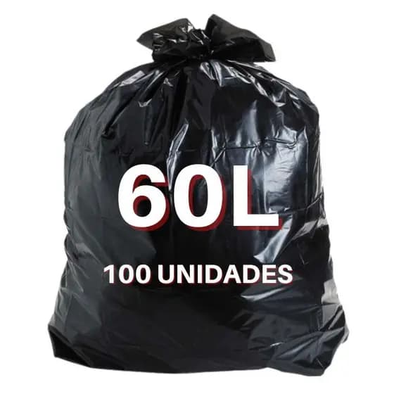Saco De Lixo 60 Litros Resistente 100 Unidades Qualidade BAC