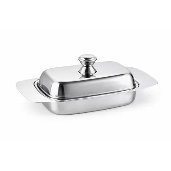 Kit 2 Manteigueira Aço Inox Manteiga Café Elegante Moderno Linha Premium