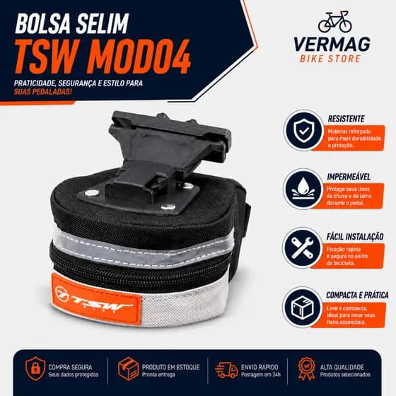 Bolsa De Selim TSW Mod 4 Engate Rápido Bike Mtb Speed