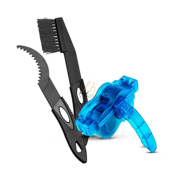 Kit 3 Ferramentas Limpador Corrente Cassete Catraca Escova Bicicleta Escovinha Manutenção Desengraxante