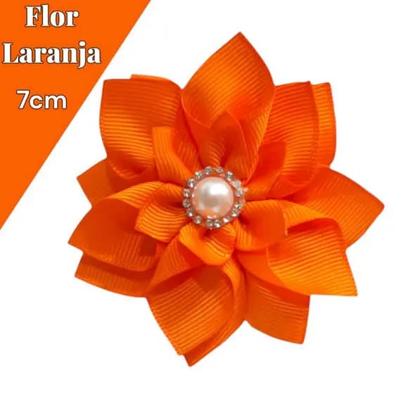 Flor Laranja para Cabelo/ Acessório Feminino Elegante/ Flor Laranja estilo flor da Moana