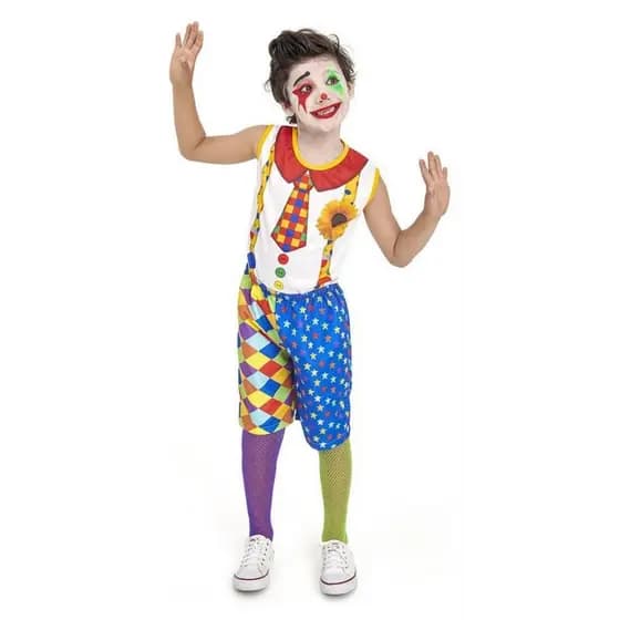 Fantasia de Palhacinho Infantil Roupa de Palhaço Divertido Infantil Anjo Fantasias 372