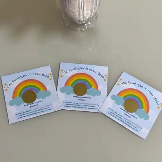 Raspadinha Chá Revelação Interativa, raspa e descubra se é menino ou menina