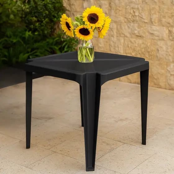 Mesa Monobloco Plastico Reforçado Mesa Preta Ideal Para Area Externa e Interna
