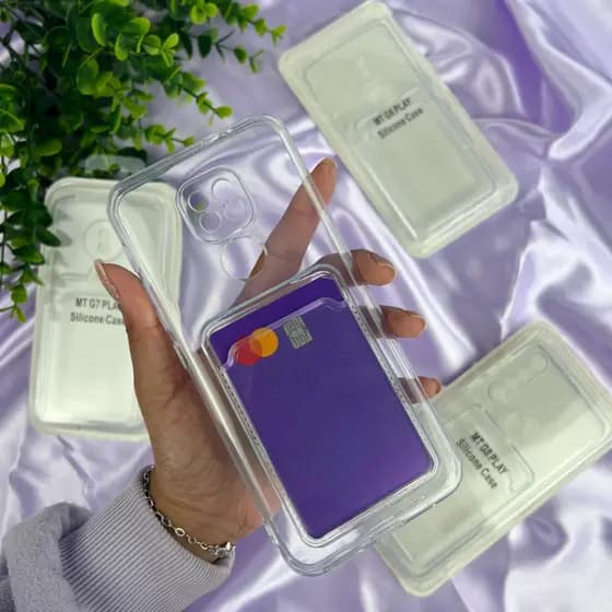 Capa Transparente Porta Cartão Compatível com Motorola Moto G6 Play/ Moto G7 Play/ Moto G8 Play/ Moto G9/ G9 Play CF57