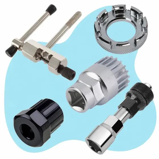 Kit Chave Extrator Raio Cassete Tira Pino Corrente Pedivela Movimento Central Pedivela Mtb