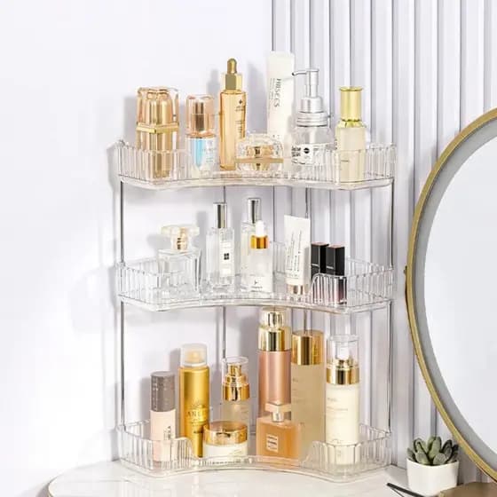 Prateleiras Estante Bandeja Organizadora De Maquiagem Cosméticos Perfumes 3 Andares