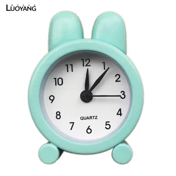 Alarme De Mesa Coelho Design Material Escolar Plástico Bonito Mini Despertador De Metal Para Estudante