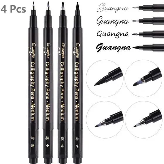 5 Pcs/Se Conjunto De Canetas De Pincel De Alta Qualidade Caligrafia Marcador De Arte Para Material Escolar De Escritório Papelaria