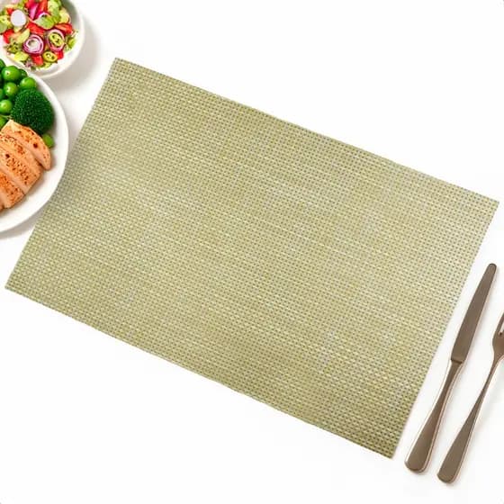 Jogo Americano Trançado Retangular Tapete De Mesa Posta Jantar Elegante Moderno Impermeável 45x30cm