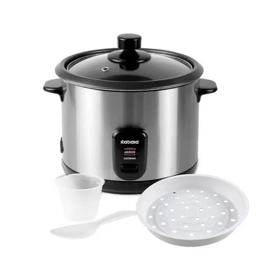 Linda Panela de Arroz Elétrica Itatiaia Serve a Mesa em Aço Inox Moderna e Prática