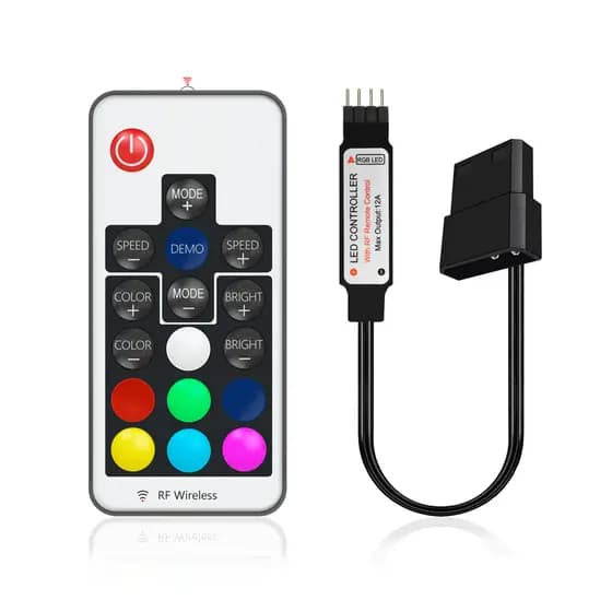 Controladora Rgb 12V 4 Pinos Para Computador Conector Molex (Fonte) Para Cooler Fan E Fita De Led