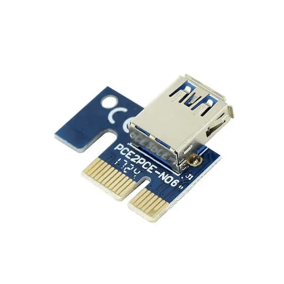 Adaptador 1X Pci-e Para Cabo Riser Usb 3.0 Mineracao Bitcoin