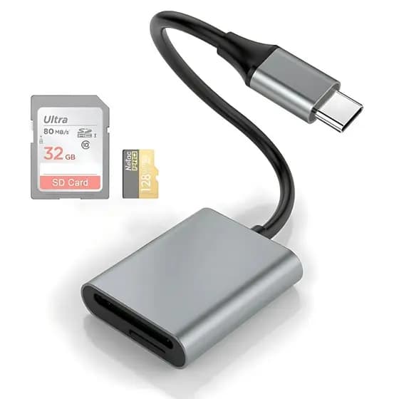 Adaptador Leitor Cartão De Memoria USB-C 3.0 Para Sd E Micro Sd (TF) USB C 3.0 5gb
