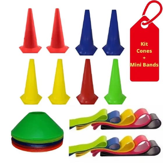 Kit C/20 Half Cones+8 Cones 50cms + 2 Kits de Mini Bands