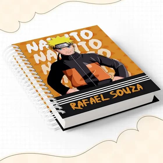 Caderno Universitário Naruto Personalizado Com Nome Capa Dura Escolar Volta As Aulas