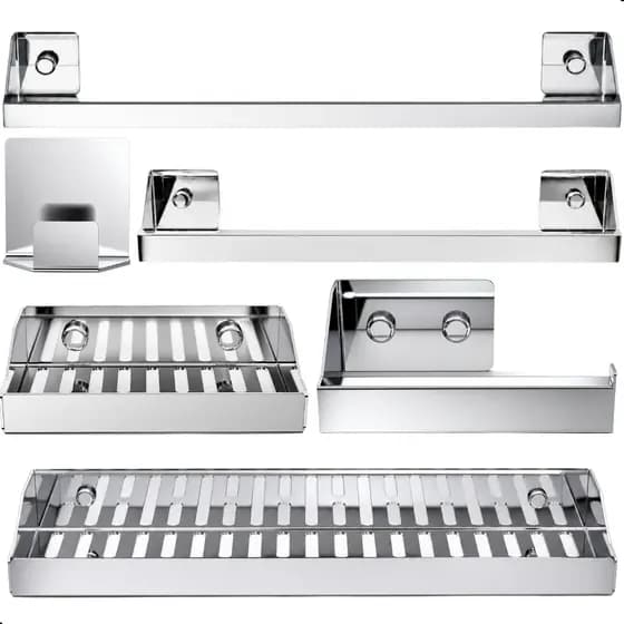 Kit Acessórios Para Banheiro Inox 6 Peças Master Slim DF