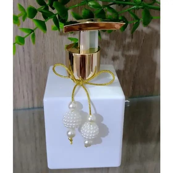 Porta Sabonete Líquido Quadrado Branco Com Pingente/ Banheiro LAVABO Escritório Porta Shampoo, Creme De Cabelo