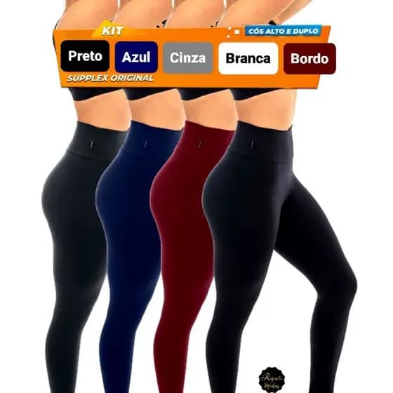 Calça Legging Suplex Basica Feminina Cós Alto Fitness Academia P ao GG