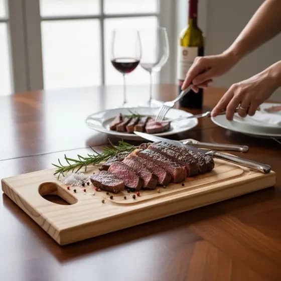Tabua de Cortar Carne Madeira de Reflorestamento Ideal para Churrasco Tabua de Corte