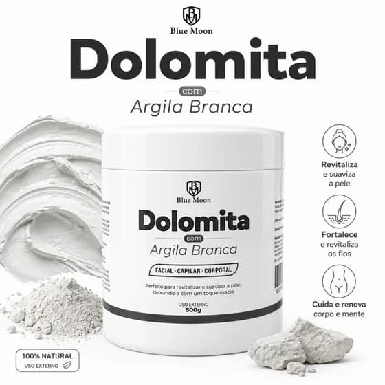 Máscara Facial Argila Branca /preto/verde Blue Moon Clareadora Limpeza Suave Ilumina e Suaviza a Pele 500g