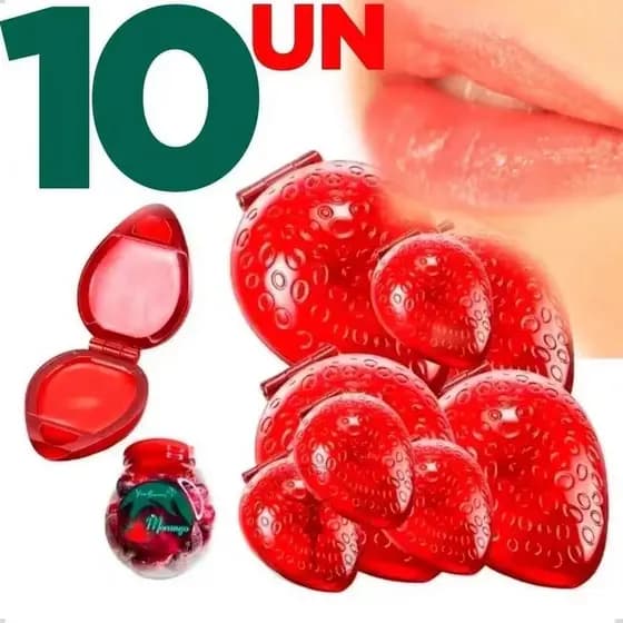 kit 10 Brilho Labial Moranguinho Morango Hidratante