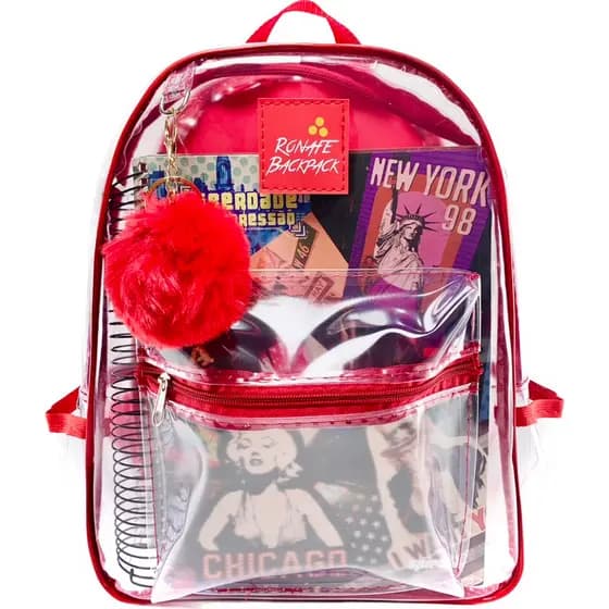 Mochila transparente + Chaveiro Enfermagem Plástico cristal