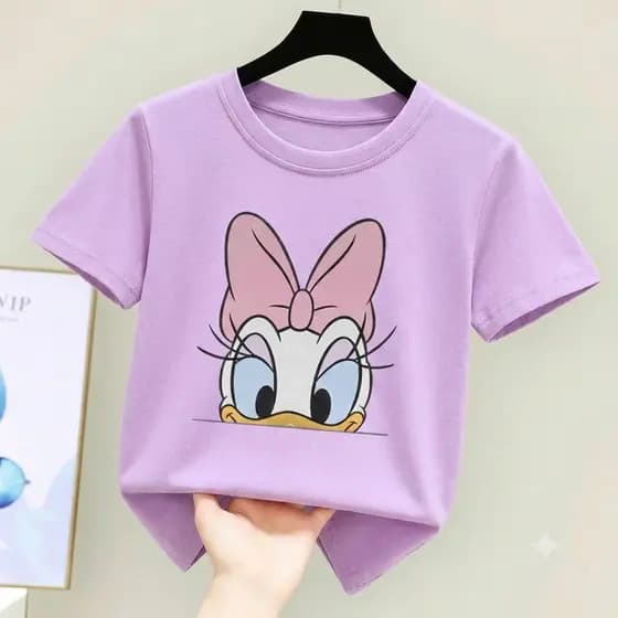 Camiseta De Algodão Infantil Feminina Margarida T-shirt Kids