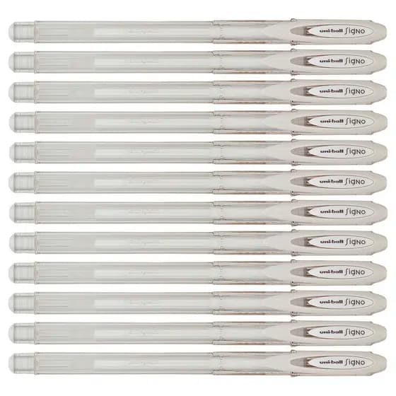 Kit Caneta Gel Uni Signo Angelic Branca 0.7mm 12 Unidades